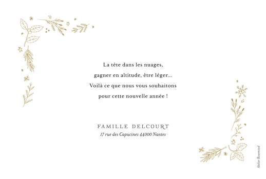 Carte de voeux Ornement festif dorure (2 photos) Ocre - Verso