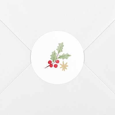 Stickers pour enveloppes vœux aquarelle végétale blanc Stickers pour enveloppes vœux aquarelle végétale blanc