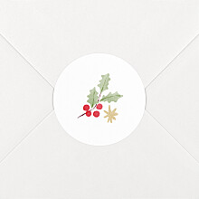 Stickers pour enveloppes vœux Aquarelle végétale blanc