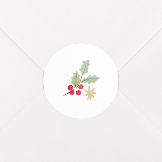 Stickers pour enveloppes vœux Aquarelle végétale blanc - Vue 1