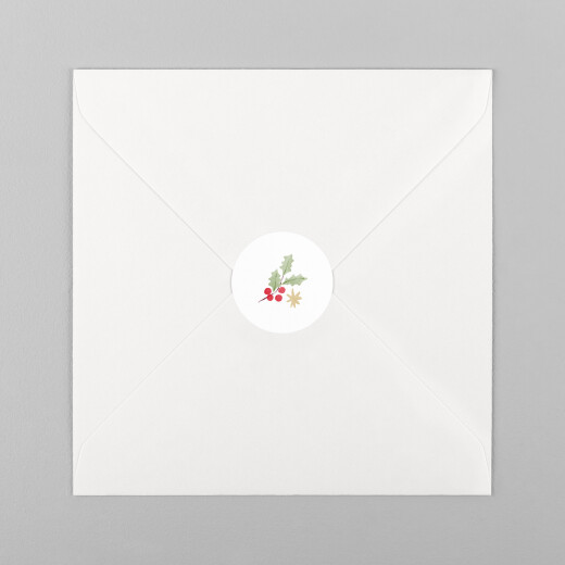 Stickers pour enveloppes vœux Aquarelle végétale blanc - Vue 2