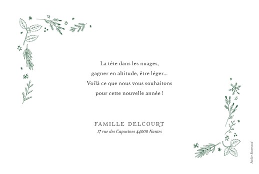 Carte de voeux Ornement festif (1 photo) vert - Verso
