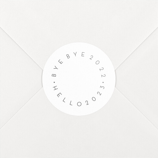 Stickers pour enveloppes vœux Hello goodbye blanc - Vue 1