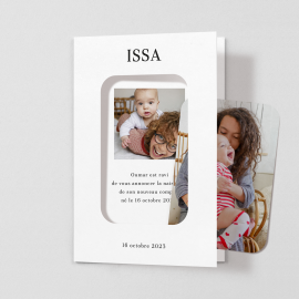 Faire-part de naissance Magazine (cadre) Blanc