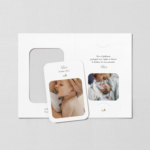 Faire-part de naissance Sweet dream (cadre) vert - Vue 3 Faire-part de naissance Sweet dream (cadre) vert - Vue 3