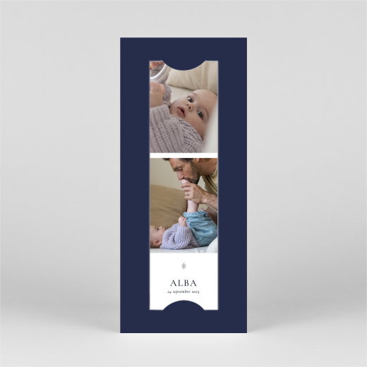 Faire-part de naissance Céleste (marque page) Bleu - Vue 2 Faire-part de naissance Céleste (marque page) Bleu - Vue 2