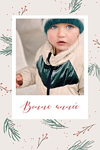Carte de voeux vent d'hiver (portrait) beige Carte de voeux vent d'hiver (portrait) beige