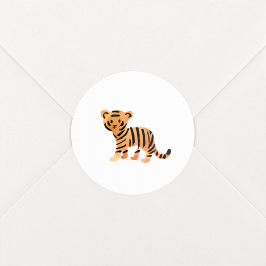 Stickers pour enveloppes naissance Petit tigre Blanc - Vue 1