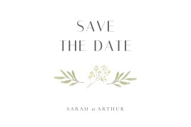 Save the Date Aquarelle végétale beige