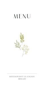 Menu de mariage aquarelle végétale blanc Menu de mariage aquarelle végétale blanc