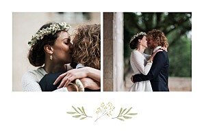 Carte de remerciement mariage fleur aquarelle végétale (4 pages) blanc Carte de remerciement mariage fleur aquarelle végétale (4 pages) blanc