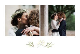 Carte de remerciement mariage Aquarelle végétale (4 pages) Blanc