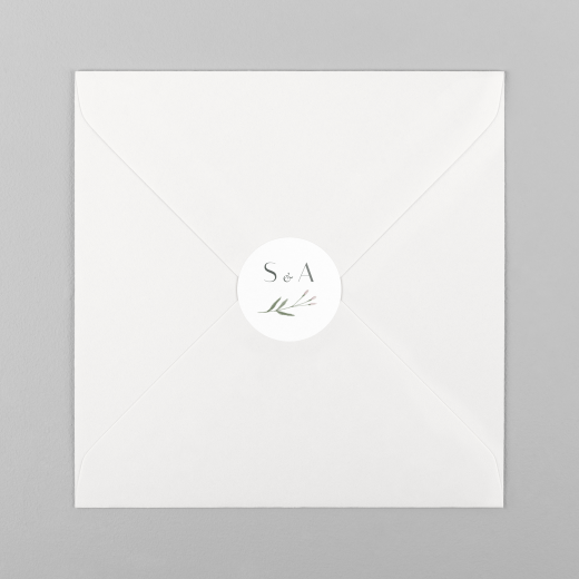 Stickers pour enveloppes mariage Aquarelle végétale Blanc - Vue 2 Stickers pour enveloppes mariage Aquarelle végétale Blanc - Vue 2