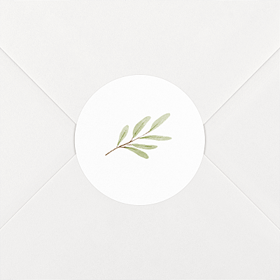 Stickers pour enveloppes mariage sans photo aquarelle végétale blanc Stickers pour enveloppes mariage sans photo aquarelle végétale blanc