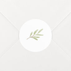 Stickers pour enveloppes mariage Aquarelle végétale Blanc