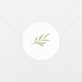 Stickers pour enveloppes mariage Aquarelle végétale Blanc
