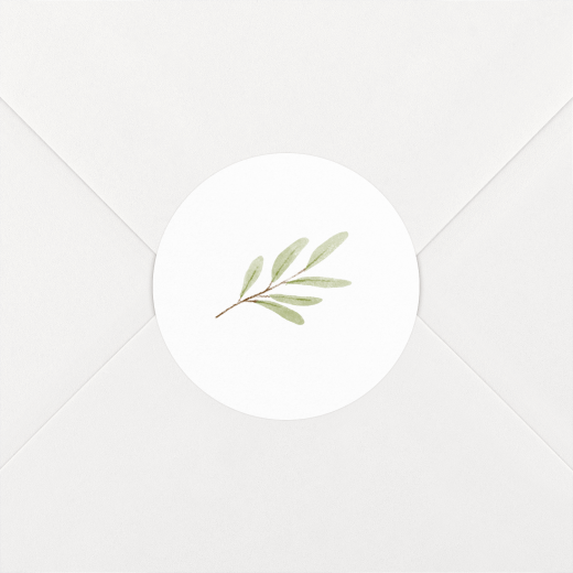 Stickers pour enveloppes mariage Aquarelle végétale Blanc - Vue 1