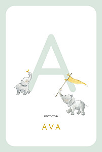 Faire-part de naissance l'abécédaire des éléphants blanc Faire-part de naissance l'abécédaire des éléphants blanc