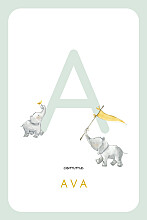 Faire-part de naissance L'abécédaire des éléphants blanc Faire-part de naissance L'abécédaire des éléphants blanc