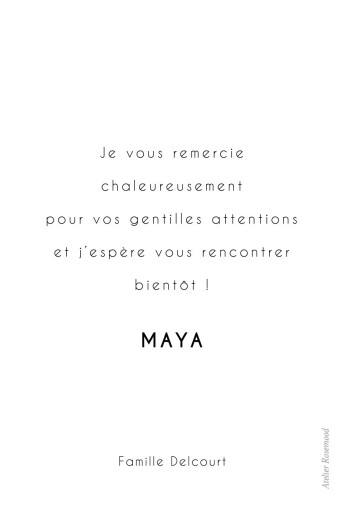 Carte de remerciement Arche graphique Blanc - Verso Carte de remerciement Arche graphique Blanc - Verso