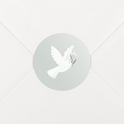 Stickers pour enveloppes baptême garçon petite colombe bleu Stickers pour enveloppes baptême garçon petite colombe bleu