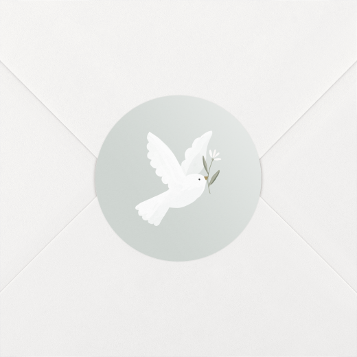 Stickers pour enveloppes baptême Petite colombe Bleu - Vue 1