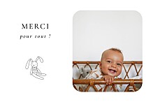 Carte de remerciement Picto feutre Blanc