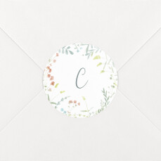 Stickers pour enveloppes naissance Couronne florale rose