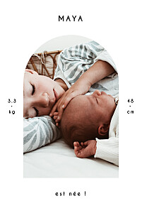 Faire-part de naissance photos arche graphique blanc Faire-part de naissance photos arche graphique blanc