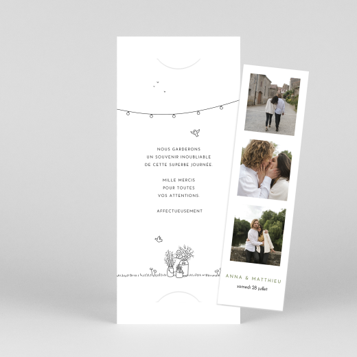 Save the Date Promesse bohème (marque-page) blanc - Vue 1 Save the Date Promesse bohème (marque-page) blanc - Vue 1