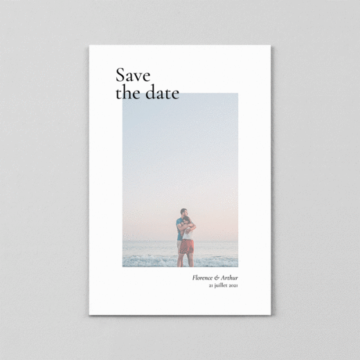 Save the Date Sobre petit portrait (calque) blanc - Vue 1
