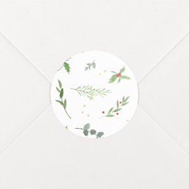 Stickers pour enveloppes vœux Valse aquarellée Blanc