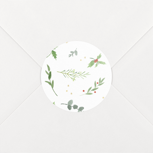Stickers pour enveloppes vœux Valse aquarellée Blanc - Vue 1