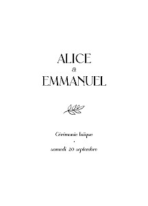 Couverture livret de messe mariage le collectif dryade blanc Couverture livret de messe mariage le collectif dryade blanc