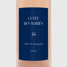 Étiquette de bouteille mariage Dryade Bleu Étiquette de bouteille mariage Dryade Bleu