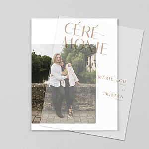 Faire-part de mariage Capitale (calque) ocre Faire-part de mariage Capitale (calque) ocre