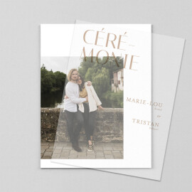 Faire-part de mariage Capitale (calque) ocre
