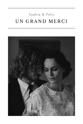 Carte de remerciement mariage Grand évènement Blanc - Recto