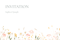 Carton d'invitation mariage Jardin bohème (paysage) blanc