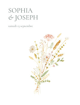 Faire-part de mariage jardin bohème blanc Faire-part de mariage jardin bohème blanc