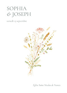 Couverture livret de messe mariage sans photo jardin bohème blanc Couverture livret de messe mariage sans photo jardin bohème blanc