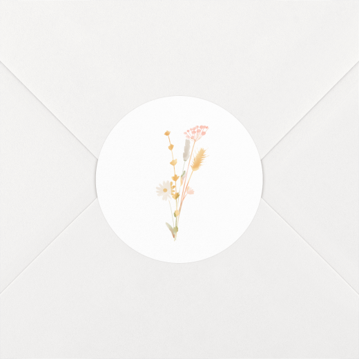 Stickers pour enveloppes mariage Jardin bohème blanc - Vue 1