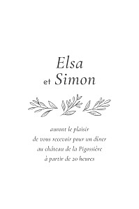 Carton d'invitation mariage sans photo romantique anthracite Carton d'invitation mariage sans photo romantique anthracite
