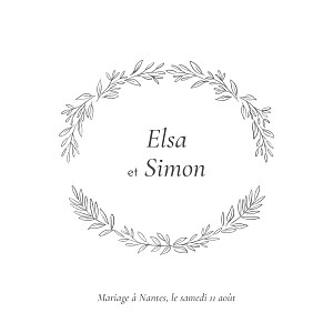 Faire-part de mariage blanc romantique (4 pages) anthracite Faire-part de mariage blanc romantique (4 pages) anthracite