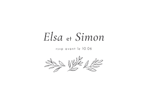 Carton réponse mariage sans photo romantique anthracite Carton réponse mariage sans photo romantique anthracite