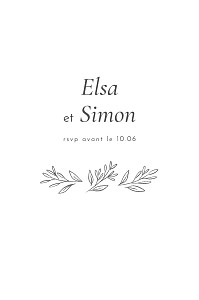 Carton réponse mariage gris romantique (portrait) anthracite Carton réponse mariage gris romantique (portrait) anthracite