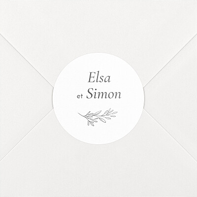 Stickers pour enveloppes mariage tomoë romantique anthracite Stickers pour enveloppes mariage tomoë romantique anthracite