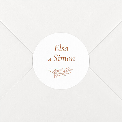 Stickers pour enveloppes mariage orange romantique brique Stickers pour enveloppes mariage orange romantique brique
