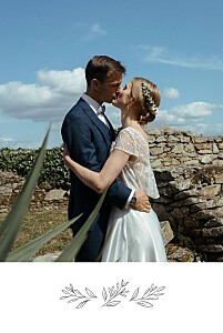 Carte de remerciement mariage avec photo romantique anthracite Carte de remerciement mariage avec photo romantique anthracite