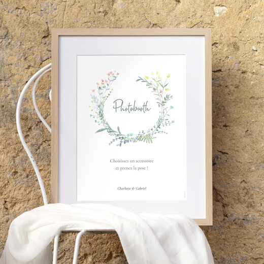 Panneau mariage Couronne florale Rose - Vue 2 Panneau mariage Couronne florale Rose - Vue 2